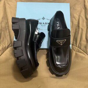 Prada women's black loafers